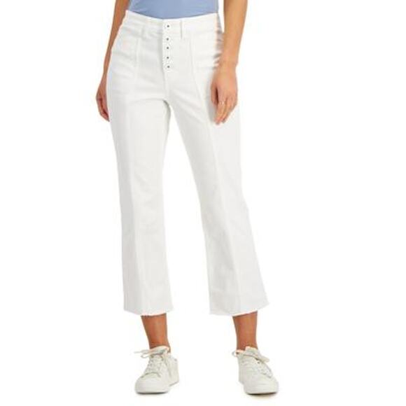Style & Co Petite Button-Fly Kick Flare Jeans Size 14P White NWT - Picture 1 of 2
